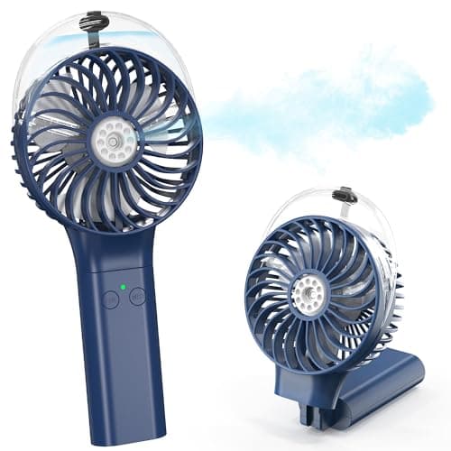 Portable Handheld Misting Fan, Nano-Mist Humidifier for Skincare & Makeup, 180° Foldable Desk Fan, Rechargeable Water Spray Fan for Disney Beach Cruise Essentials, Summer Gifts for Women Man Girls