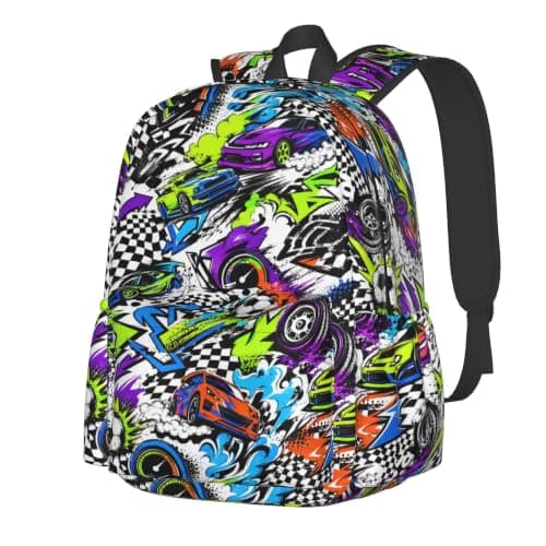 Tezmd Abstract Cool Graffiti Novelty Pattern Backpack School Bag Lightweight Bookbag Casual Daypack for Girls Boys Kids Women Men Travel Laptop 16 Inch
