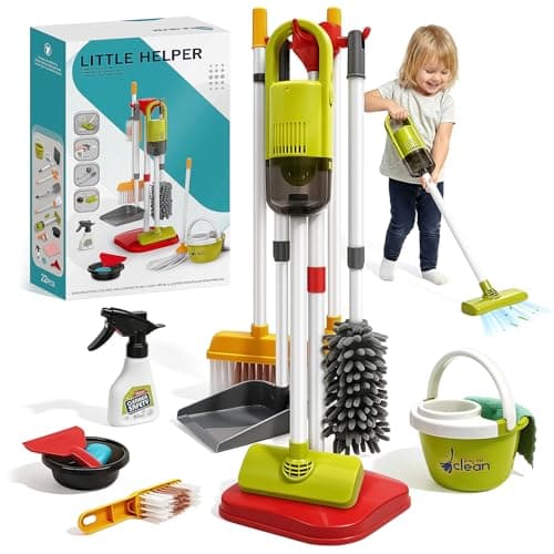Dreamon Toddler Cleaning Set - 14Pcs Kids Cleaning Toy Set with Kids Vacuum
