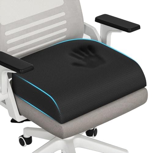 TranquilRelax Memory Foam Seat Cushion for Office Chair, 3-Inch, Black
