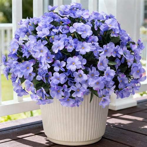INXUGAO Artificial Flowers for Outdoors Planter UV Resistant Faux Hydrangea