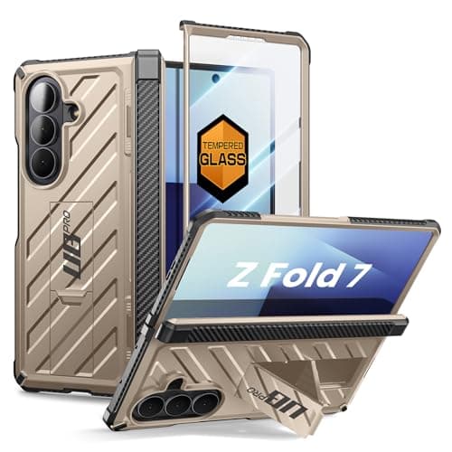 SUPCASE for Samsung Galaxy Z Fold 7 Case with Kickstand (UB Pro), [Built-in Tempered Glass Screen Protector] [Hinge Coverage] [Military-Grade Protection] Full-Body Heavy-Duty Rugged Phone Case, Desert