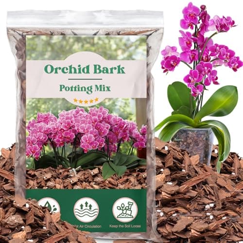 Orchid Potting Mix,Orchid Bark Potting Mix,1QT Natural Orchid Bark Potting Mix with Pine Bark & Perlite for Orchid Potting,Enhanced Drainage,Air Flow and Root Ventilation