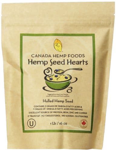Canada Hemp Foods Raw Hemp Seed Hearts 1 LB Bag – Hulled Hemp Seeds, 10g Protein, Omega 3-6, Non-GMO, Vegan, Keto Friendly, Grown in Canada