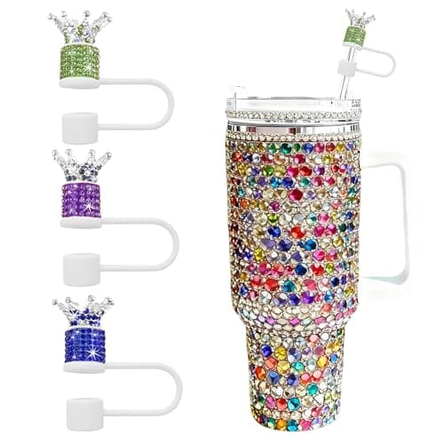 Crown Diamond Straw Topper for Stanley Cup, Bling Cover (Color A)