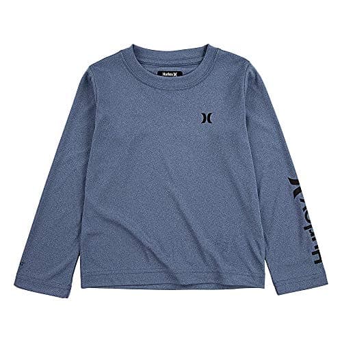 Hurley boys Long Sleeve Rash Guard T Shirt, Delft Heather, Small