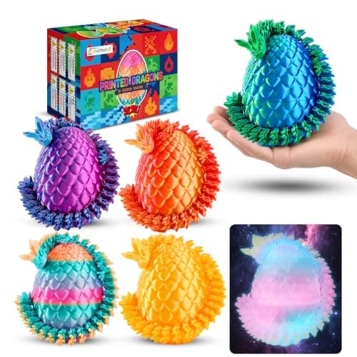 Cybermaker 8.5in 3D Printed Dragon Eggs, Crystal Dragon Toy Gifts (6 Pack)