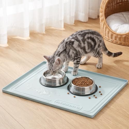 22x19 Pet Feeding Mat Waterproof Nonslip Cats and Dogs Water Bowl Mat