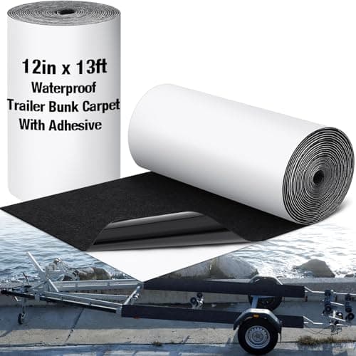 Hunnmingre 12in x 13ft Black Boat Trailerwaterproof Carpet with Adhesive