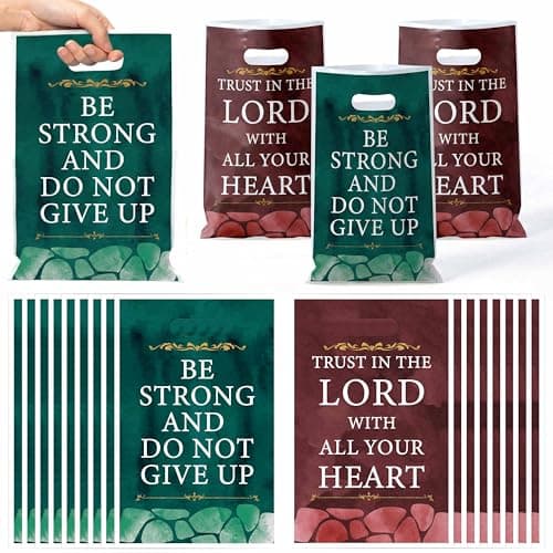 Christian Scripture Party Favor Bag - 50Pcs Religious Bible Verse Goodie Candy Treat Gift Bags, Inspirational Scripture Party Decoration for Christian Easter Church VBS Sunday School Party Supplies