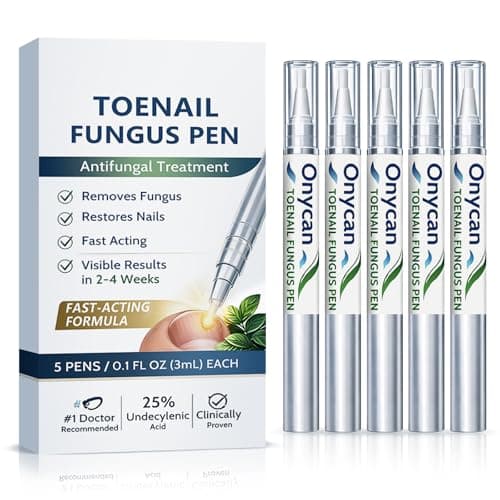 Toenail Fungus Pen, Toenail Fungus Treatment Extra Strength With 25% Undecylenic Acid - Nail Fungus Treatment Extra Strength For Thick, Yellow, Brittle, Discolored,Repair Fingernails Toenails,5 Pens