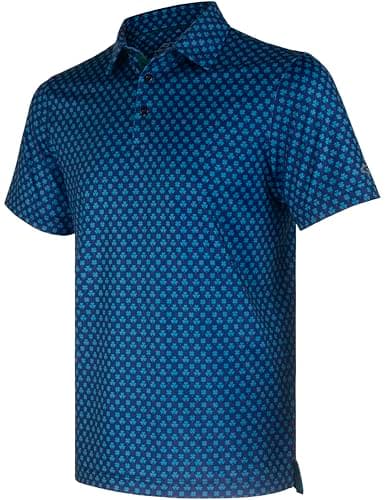 Four Leaf Clover Golf Shirts for Men Short Sleeve Performance Polo
