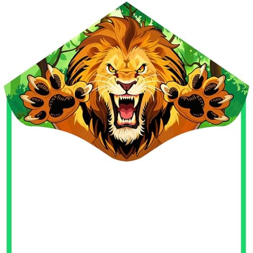 Lion Delta Kite, Easy to Fly for Kids & Adults, Outdoor Beach & Park Kite