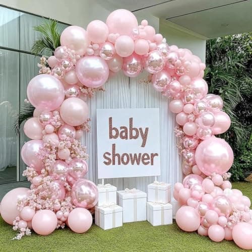 Pearl Pink Balloon Arch Garland Kit Double Stuffed