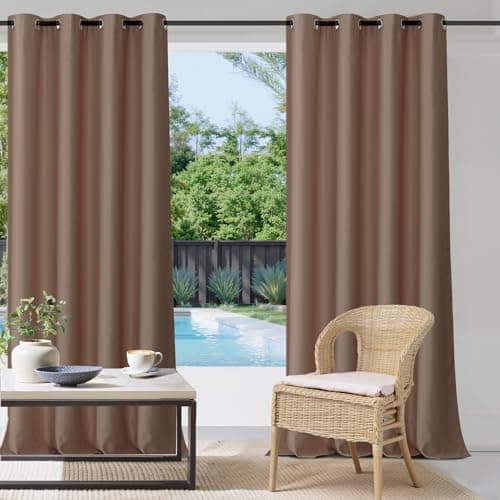 StangH Outdoor Curtains Waterproof W52 x L108 Inch Mocha, 1 Panel