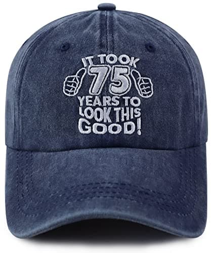 Xucamty 75th Birthday Decorations Hats for Men Women, Vintage 1949 75 Years Old Party Supplies Baseball Cap, Funny Fathers Mothers Day Birthday Gifts for Mom Dad Sister Friends Female Parents Teacher