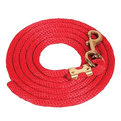 Mustang Poly Lead Rope 9ft. with Bolt Snap, Red,One Size