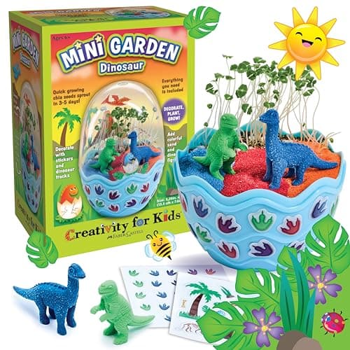 Creativity for Kids Mini Garden Dinosaur: Terrarium Kit for Kids - Dinosaur Crafts for Boys, Dinosaur Toy and Science Kit for Kids, Spring Crafts (Ages 6+)