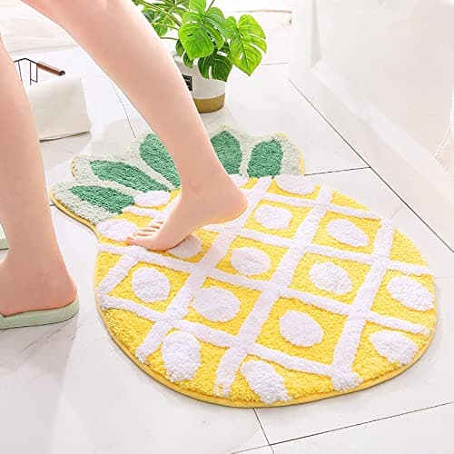 LEVINIS Bathroom Rugs Yellow Fruit Bath Decor Mat for Kids Soft Absorbent Rugs Non-Slip Shaggy Machine Washable Bath Mats for Bathroom Floor, Tub and Shower 31"×19"