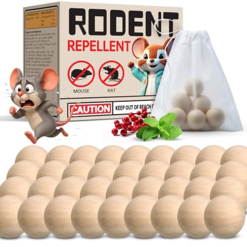 Rodent Repellent 36 Balls, Natural Mouse Repellent for Indoor and Outdoor