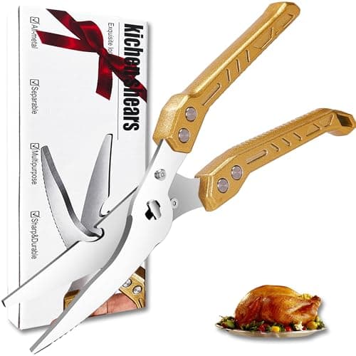 SLEMOON Heavy Duty Kitchen Poultry Shears Professional Food Scissors Gold