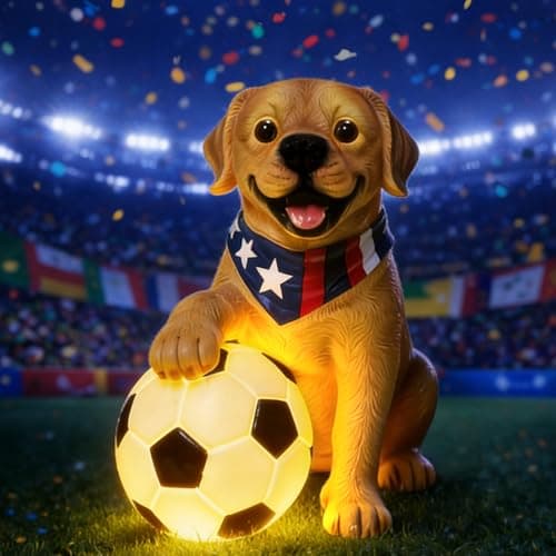 ILLUMINEW World Cup 2026 Decor, World Cup Gifts for Sports Fans, Solar Outdoor Garden Statues Lights, Dog Sculpture Garden Decor, Unique Housewarming & Yard Decoration Gifts for Women, Men, Daughter