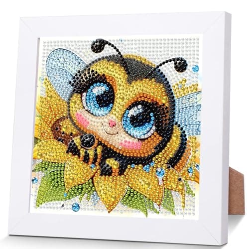 bleihum Bee Diamond Art Kits for Kids Ages 8-12 with Frame 7x7inch