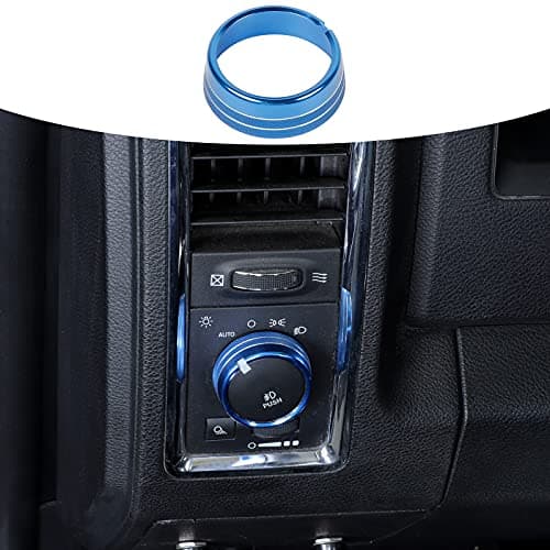 Voodonala for Dodge RAM Aluminum Headlight Headlamp Switch Control Adjustment Selector Knob Cover for 2010-2017 Dodge RAM Interior Accessories,Blue 1pc…