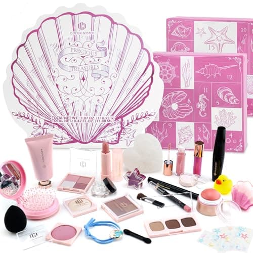 Color Nymph Makeup Kit for Girl, Birthday Gift for Teen Girls, 24Pcs Birthday Advent Calendar for Teenager Girls #Pink