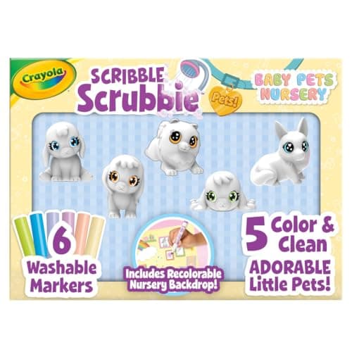 Crayola Scribble Scrubbie Baby Pets Nursery, Baby Animal Toys for Toddlers & Kids, Gift for Girls & Boys, Ages 3, 4, 5