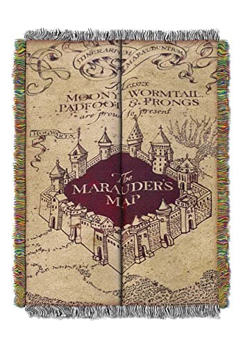 Northwest Harry Potter Woven Tapestry Throw Blanket, Designer Home Décor, Modern, Unique Gift, 48" x 60", Marauder's Map