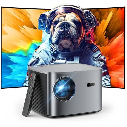 [Auto Focus/Keystone] Groview 4K Projector with WiFi and Bluetooth, 1000 ANSI Movie Projector for Outdoor Use, Proyector with 50-100% Zoom, Compatible with iOS/Android/HDMI/TV Stick