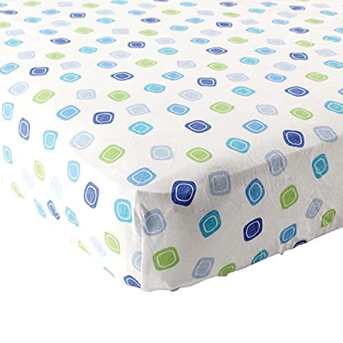 Luvable Friends Unisex Baby Fitted Playard Sheet, Blue Geometric, One Size