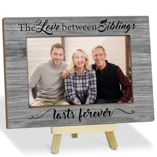 The Love Between Siblings Lasts Forever Family Photo Frame Wood Photo Frames with Wood Stand for Tabletop Display Wood Picture Frames Table Decor for Home Gifts for for Sister Brother Family - YT44