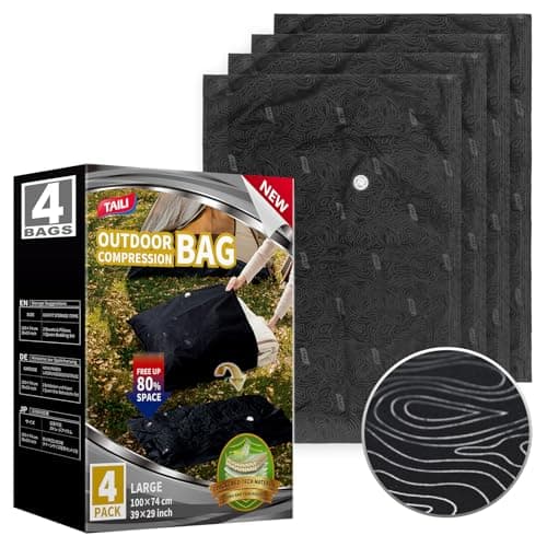 TAILI 4 Pack Outdoor Vacuum Storage Bags,Travel Compression Bags 39x29 inch