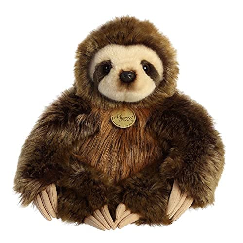 Aurora® Realistic Miyoni® Three-Toed Sloth Stuffed Animal - Lifelike Details Make a Cherished Companion - Perfect for Decorating Bedrooms or Classrooms - Brown 10 Inches