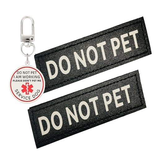 Do Not Pet Patch 2 Pcs,Service Id Dog Tag Easily Attach to Collar, Harness,Vest (Medium-1.18 x 4.33)