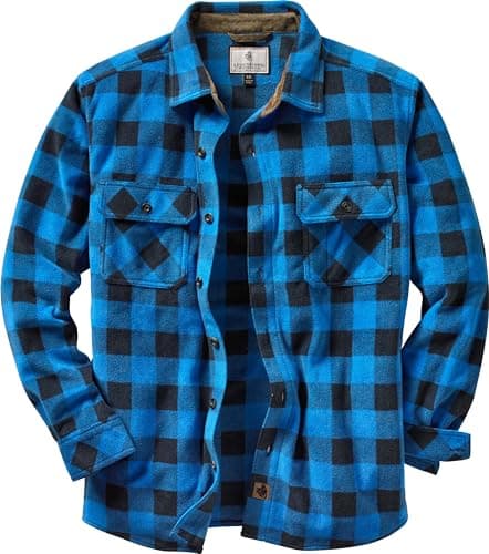 Legendary Whitetails Mens Long Sleeve Fleece Button Up Shirt, Liberty Buffalo Plaid, MED