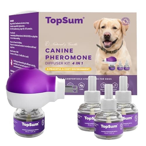TopSum Pheromone Diffuser for Dogs: Premium Dog Calming Diffuser - Calming Pheromones for Dogs - Dog Appeasing Pheromone - Pet Calming Diffuser, 4 in 1 (Purple)