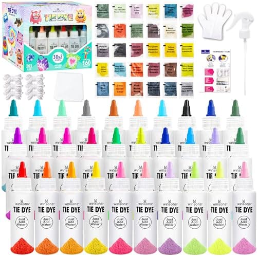 30 Colors Tie Dye Kit, Fabric Dye Set for Kids Adults Parties