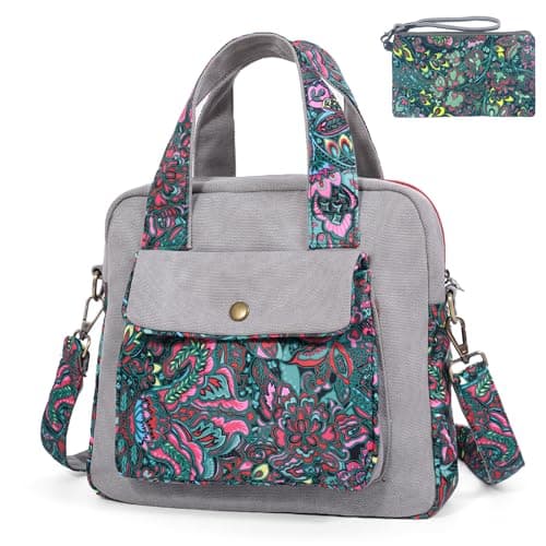 Black Butterfly Floral Print Canvas Crossbody, Boho Festival Shoulder Purse