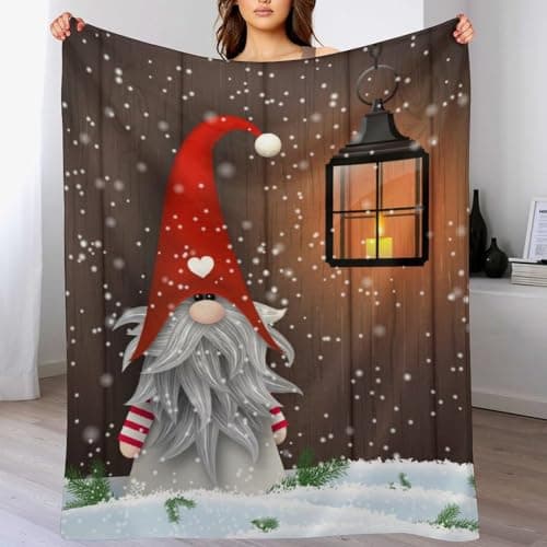 Christmas Gnome Blanket Gifts for Teens - Soft Warm Lightweight Cozy Gnome Blankets & Throws for Couch & Bed 60"x50"