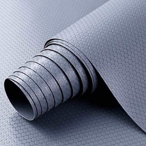 HooTown Shelf Liner Kitchen Cabinet Drawer Mats 17.5 Inch Wide x 6.5 Feet Long, Non Skid EVA Plastic Washable Oil Proof Pad for RV Drawer, Dish Plate Slippery Protection, Gray