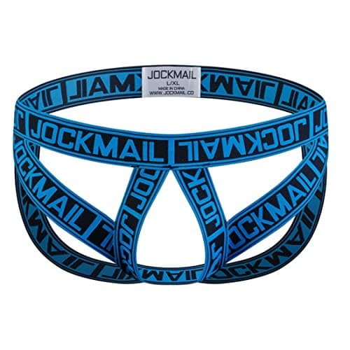 Mens Underwear JockStrap Stretch Mens Jock Strap G-string Athletic Supporter Underwear Blue