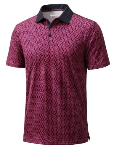 MAGCOMSEN Golf Shirts for Men Dry Fit Short Sleeve Print Collared Polos