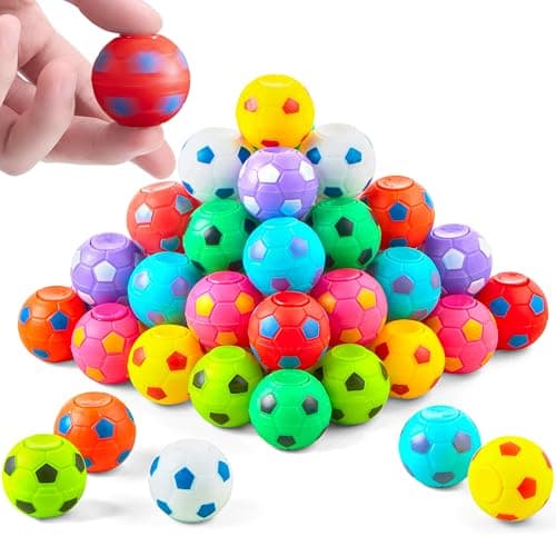 JOYIN 36 Pack Soccer Fidget Spinners for Kids, Goodie Bag Stuffers for Birthday Party, Soccer Party Favors, Fidget Toys Bulk, Stress Balls, Treasure Box for Classroom