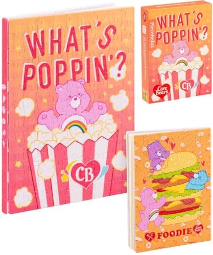 Care Bears™ by PieceRelax A6 Puzzle Journal 233 Plastic Pieces for Adults - What’s Poppin’? - Jigsaw Puzzles, Unique Gift, Includes Book Cover & Notebook [YB1051]