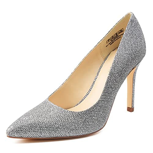 JENN ARDOR Women's High Heels Closed Pointed Toe Stiletto Classic Office Dress Bridal Wedding Pumps Sexy Prom Shoes Silver