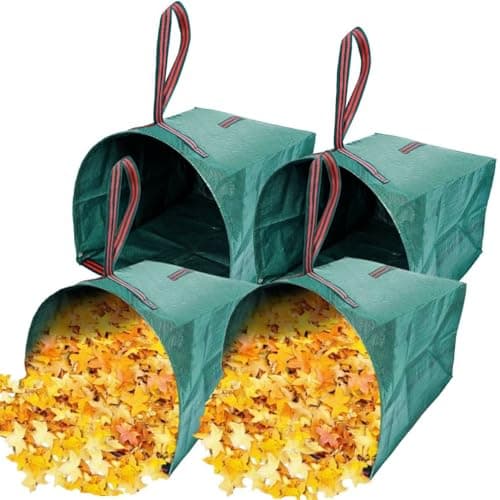 RISETEX 72 Gallon 4-Pack Collapsible Dustpan-Type Leaf Bags Yard Waste