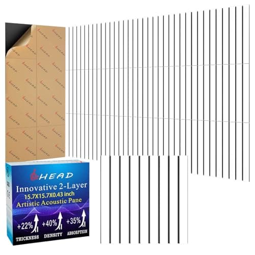 BSHEAD 8 Pack 2-Layer Large Soundproof Wall Panels, 15.7 x 15.7 x 0.43 in Sound Proof Foam Panels for Walls, 0.9lb/ft³ High Density, 3D Acoustic Panels,Artistic Noise Dampening Panels White&Black